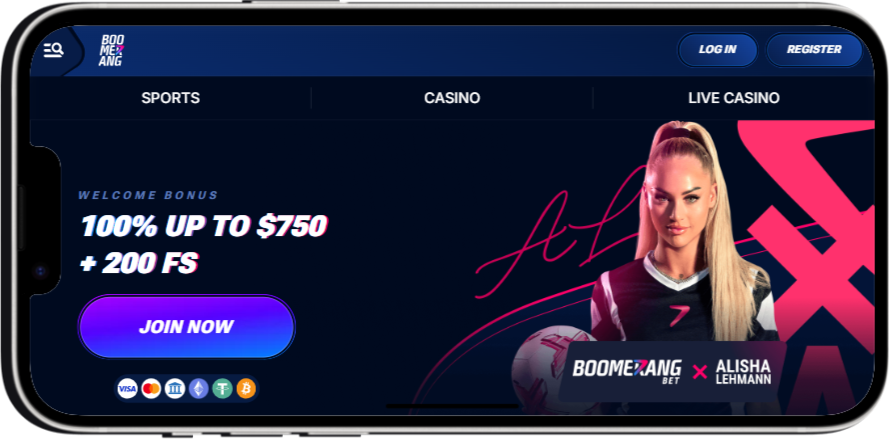 Mobile App of Boomerang Bet Casino Australia
