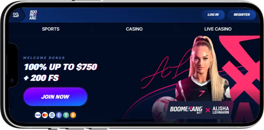 Mobile App of Boomerang Bet Casino Australia